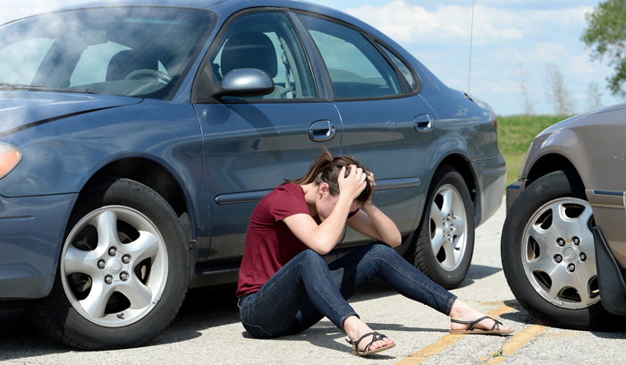 Roadside after a car accident