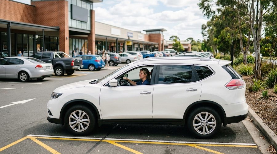 Learner driver practising parking during a Sydney driving school lesson
