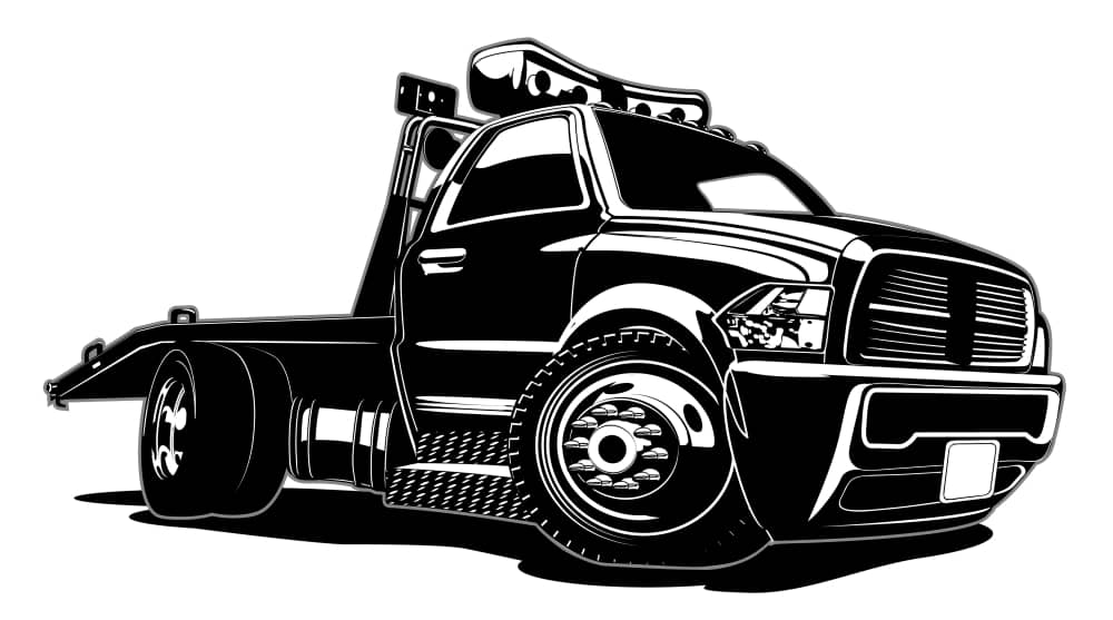 Cartoon tow truck.